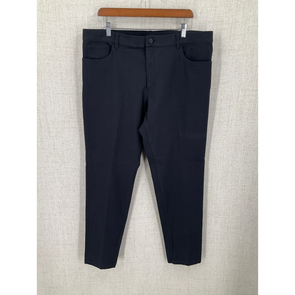 Theory Raffi Neoteric Twill Pants Mens 40x31 Black Cotton Stretch Minimalist